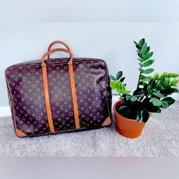 🎊 Authentic Vintage Louis Vuitton Luggage Brown Monogram Garmet Large Canvas - Picture 3 of 15